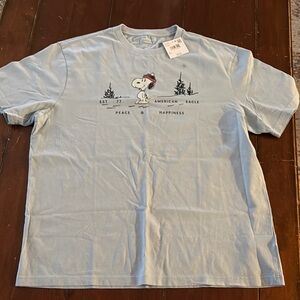 American Eagle Outfitters Light Blue Snoopy Tee